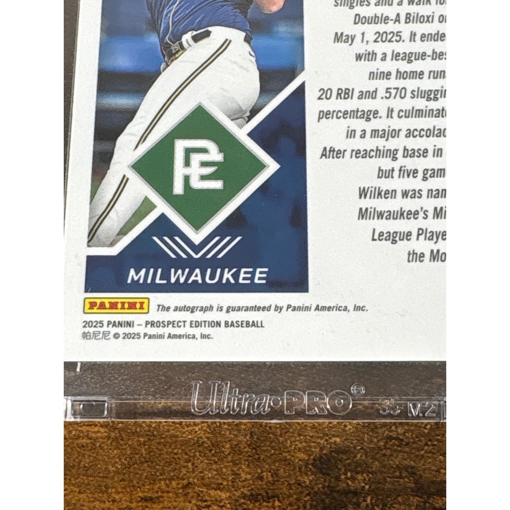 2025 Panini Prospect Edition Brock Wilken Prizm Autograph Milwaukee Card No 30 - Picture 4 of 4